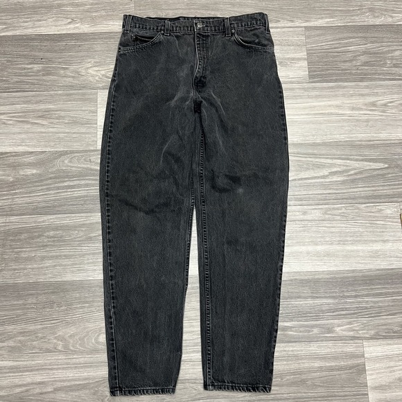 Vintage 90s Levi's 550 Black Jeans 36x32 Fit 34x31 Faded Denim OrangeTab Western - Picture 1 of 10